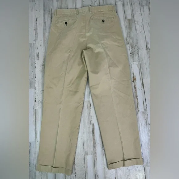 Orvis Pants Mens 34x29.5 Pleated Golf Straight Leg Casual Tan - Picture 9 of 11